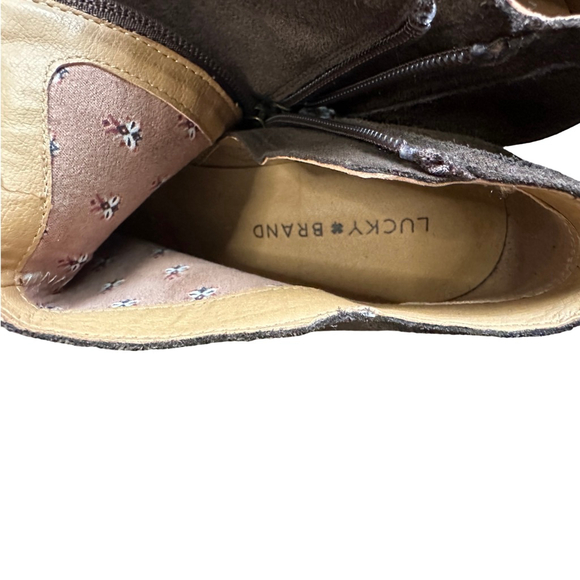 Women's Lucky Brand Brown Suede Ankle Boots & Booties Size 7.5 - Picture 6 of 8